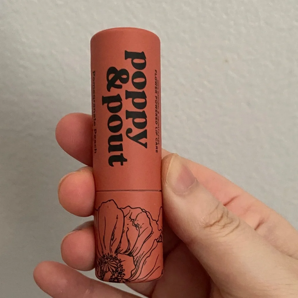 Poppy & Pout Pomegranate Peach Lip Balm - Coral Orange
